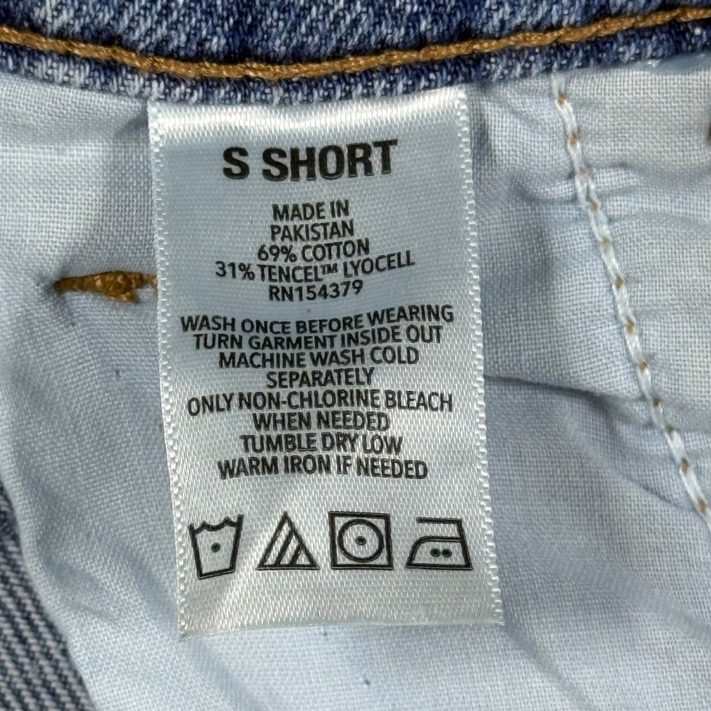 Aeropostale High Rise Wide Leg Cargo Jeans Blue Denim Light Wash Women S Short - Picture 9 of 10